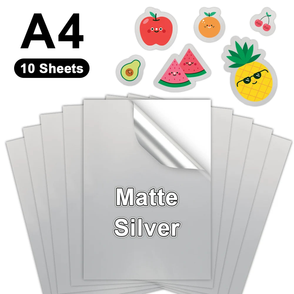 papier autocollant transparent imprimable vinyle a4 toutes imprimantes jet d'encre holographique multicolore moderne