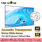 écran projecteur acoustique transparent tissé blanc clips moderne 60 230 pouces
