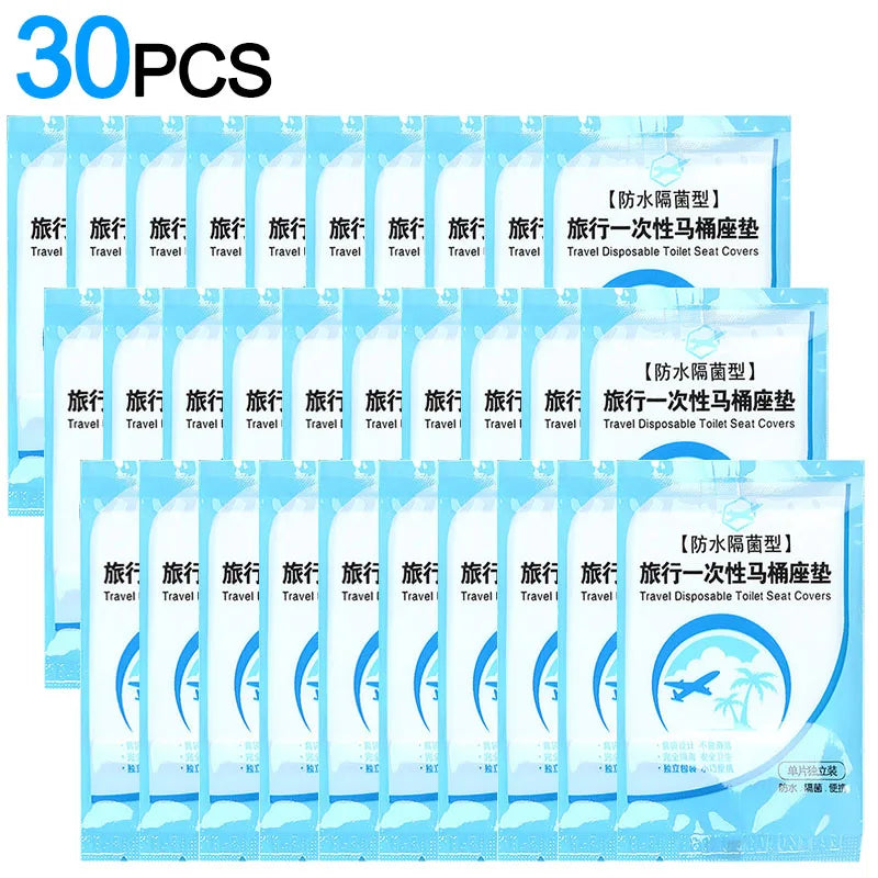 couvre siège toilette jetable blanc motifs voyage avion palmier pratique 100pcs