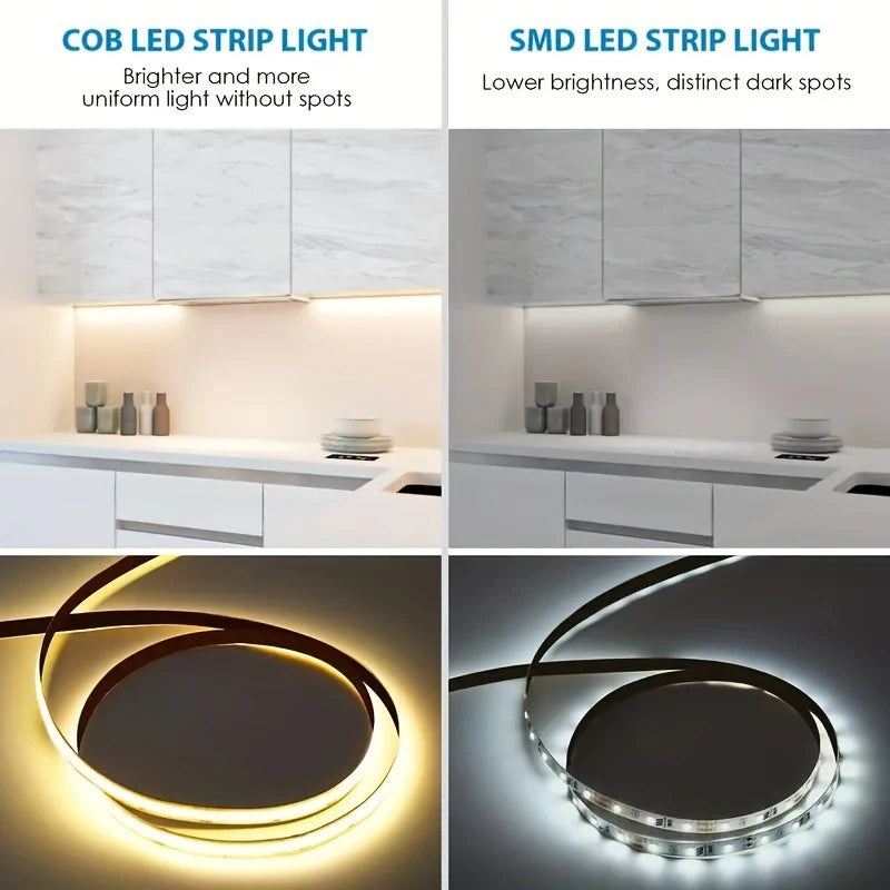bande led flexible cob adhésive 320 led blanc chaud lumière blanche télécommande