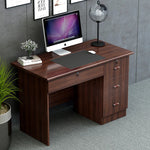 bois massif moderne marron foncé table travail informatique épuré intérieur maison