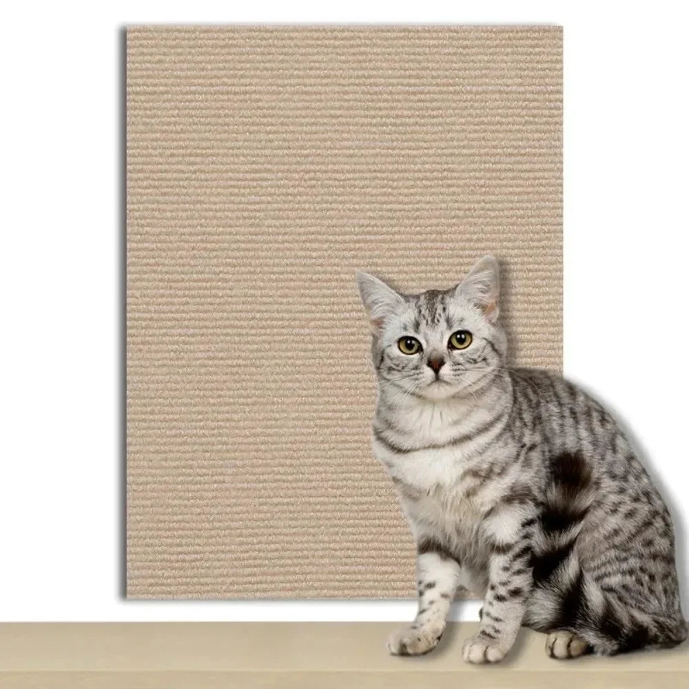tapis gratter chats noir marron beige gris tissu côtelé adhésif protection moderne DIY