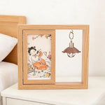cadre photo suspendu transparent japonais bois imitation élément decoratif lanterne fenetre transparenteintérieurOpaque