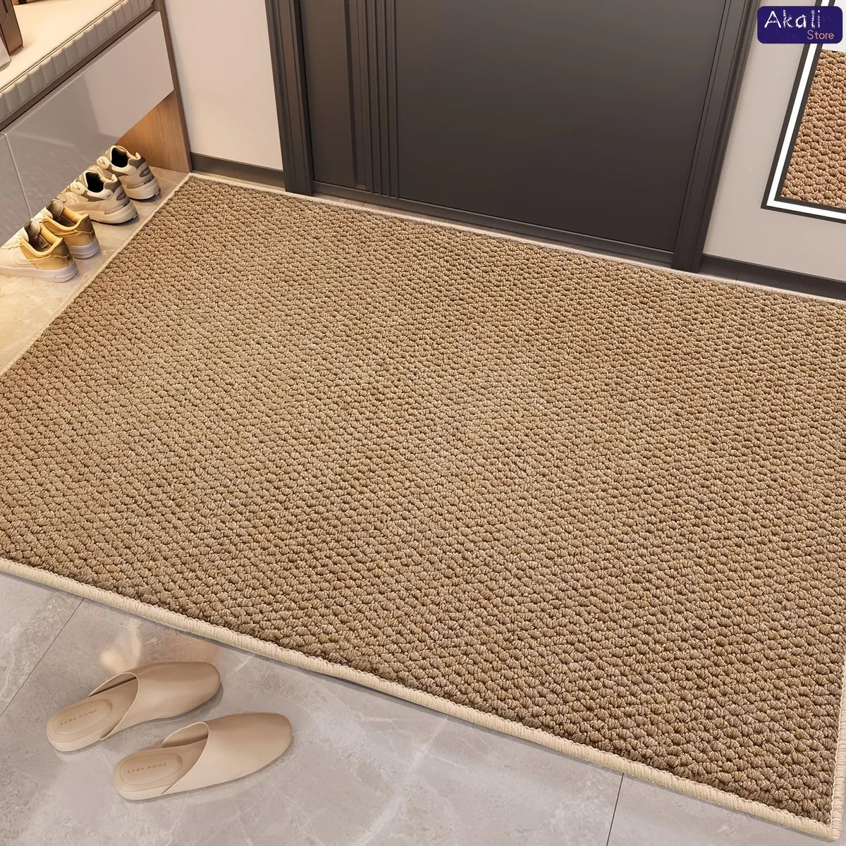 tapis moderne beige clair antidérapant adhésif durable résistant décoloration usage intérieur extérieur