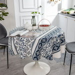 nappe ronde motif végétal franges rustique coton cérémonie mariage festivitéextérieur salon chambre