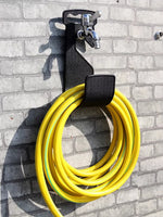 organisateur tuyau arrosage noir bleu jaune support mural moderne utilitaire fixe