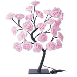 lampe led décorative arbre fleurs roses moderne romantique base plate interrupteur