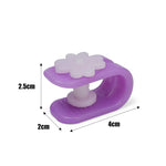 clips fixation violet rose bleu fleurs blanches moderne pratique 12pcs