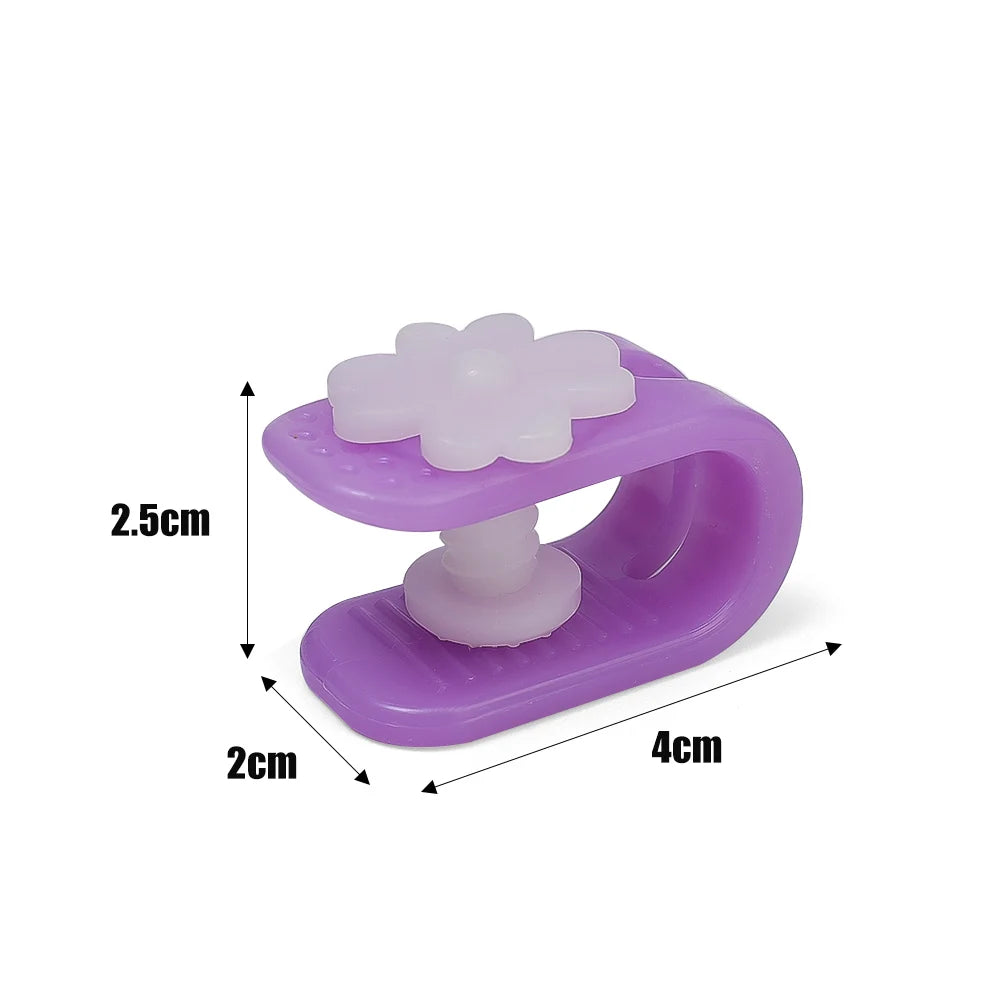 clips fixation violet rose bleu fleurs blanches moderne pratique 12pcs