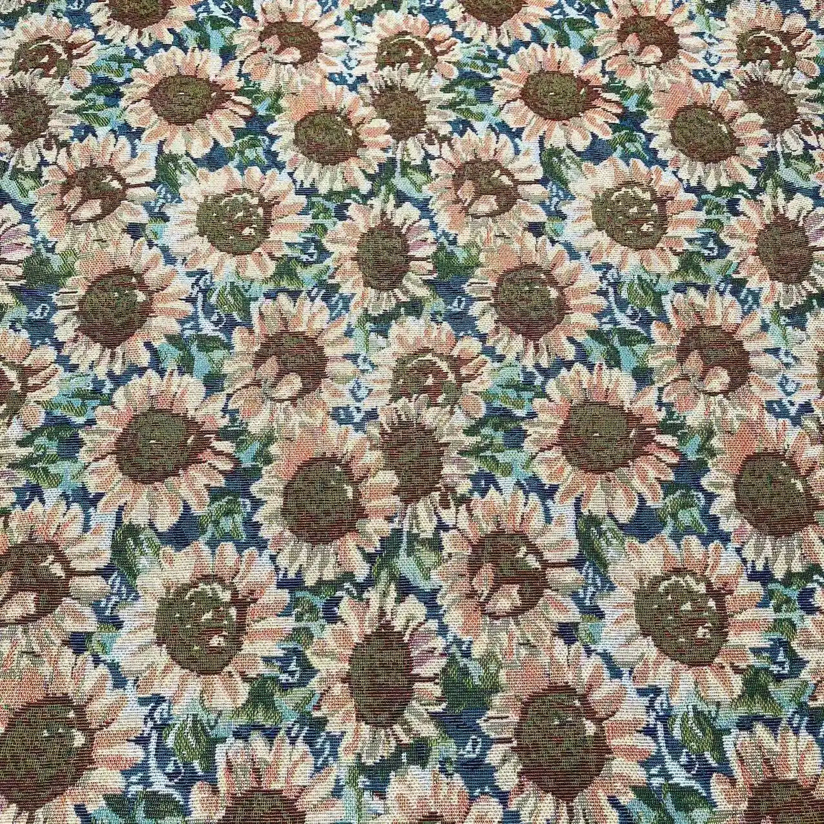 tissu chenille polyester opaque fleurs motifs peinture huile sofa coussin diyversible tablecloth nappe