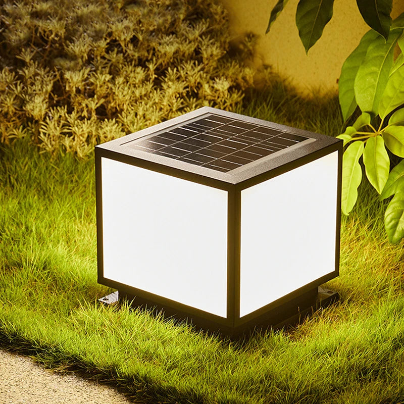 lampe solaire moderne noire led industrielle ip65 étanche décoration extérieure