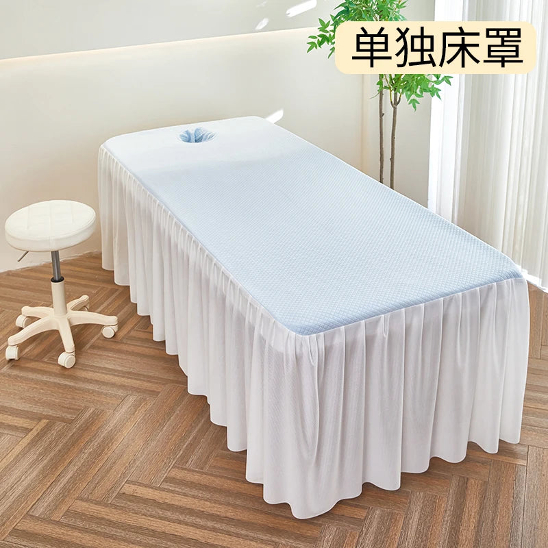 housses lit polyester coton brodé texture blanche moderne ruban adhésif inclusion