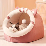 lit chat confortable vert gris rose doux velouté coussin bâtonnet jouet antiderapant