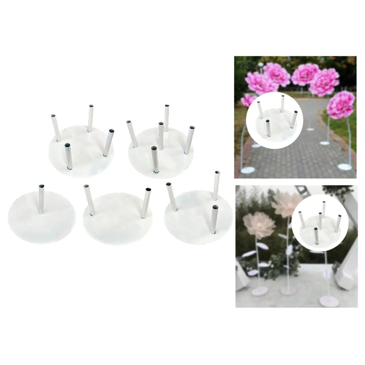 Support fleurs blanc moderne mariage sans marques visible diamètre 20cm