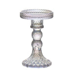 support bougie verre rose vert motif diamant décoration table mariage classique objet déco maison