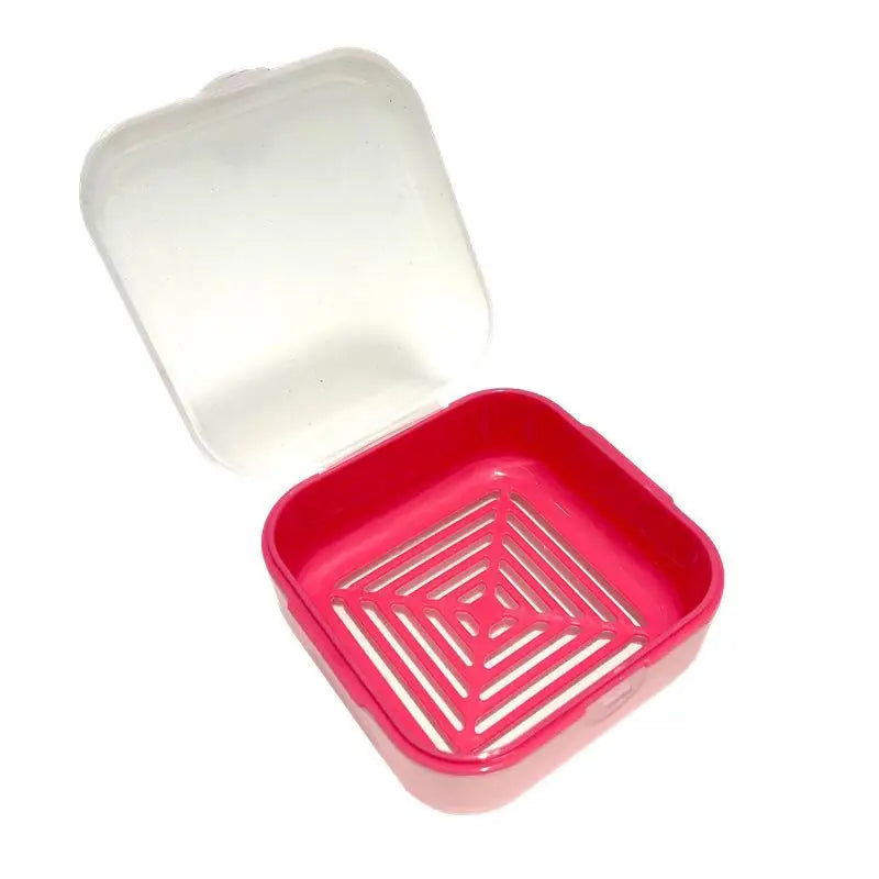 boîte savon moderne grillagée drainage vert jaune rose blanche voyage camping
