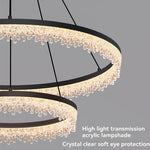 suspension lumineuse moderne transparentes noir circulaire chambre restaurant