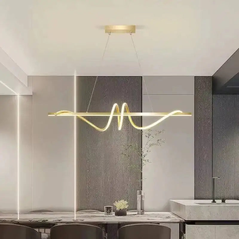 lumière suspendue moderne abstraite 100cm 120cm noir blanc doré minimaliste