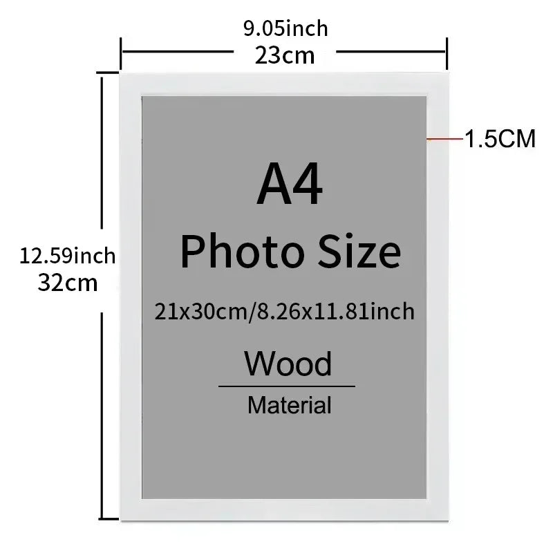 cadre photo moderne bois noir blanc minimaliste suspension 21x30cm
