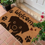 tapis d'entrée moderne chiens motifs floraux antidérapant résistant décoloration 30x50cm 40x60cm
