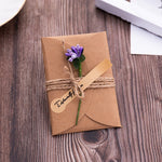 cartes voeux vintage enveloppes fleurs artificielles ruban jute anniversaire mariage noel retraite