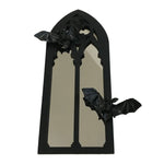 miroir mural gothique chauves souris bois noir relief décoration intérieure salon chambre vintage arc