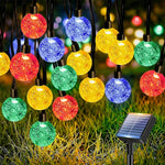 guirlande lumineuse solaire led modes rouge bleu blanc décoratif extérieur festive