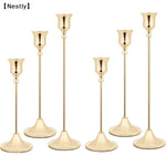 bougeoirs table décoration maison moderne doré lisses opaques set mariage anniversaire