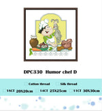 Kit broderie animaux hiver fruits instructions toile fil coton soie
