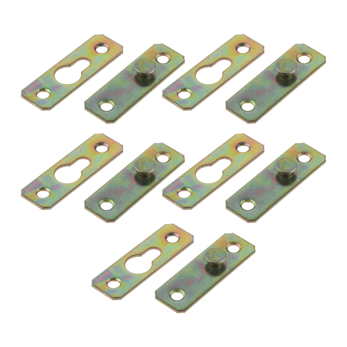 crochets métalliques vert doré industriels 58mm 20mm supports muraux plaques lisses brillantes central
