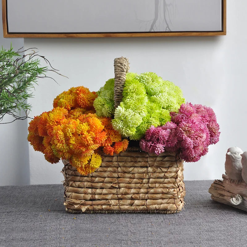 bouquet fleurs artificielles moderne bouquet velours opaque pièces rose vert bleu orange violet décoration