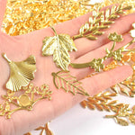 connecteurs métal doré feuilles branches décoration artisanale scrapbooking bijouterie 21 78mm