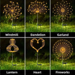 lampe solaire extérieure multicolore feu d'artifice moderne jardin led autoinstallation ip65