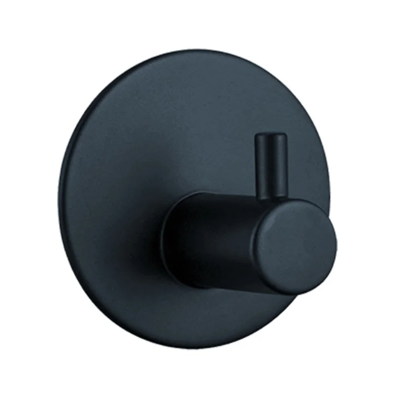 porte serviettes moderne minimaliste acier inoxydable finition polie noir argenté rondelles adhésives