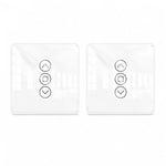 commutateur intelligent rideau controle tactile noir blanc application smartphone flèches haut bas arrêt moderne