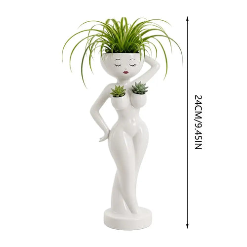 statue moderne femme blanc pots plantes vertes intérieurs salon chambre minimalistestyle