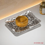 support savon transparent texturé moderne savon blanc savon beige savon jaune rangement salle bains