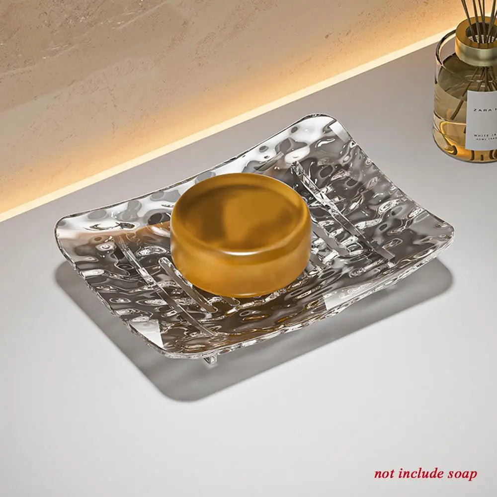 support savon transparent texturé moderne savon blanc savon beige savon jaune rangement salle bains