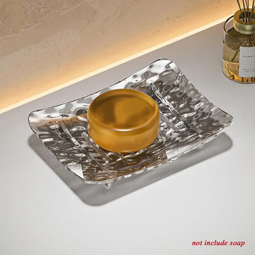 support savon transparent texturé moderne savon blanc savon beige savon jaune rangement salle bains