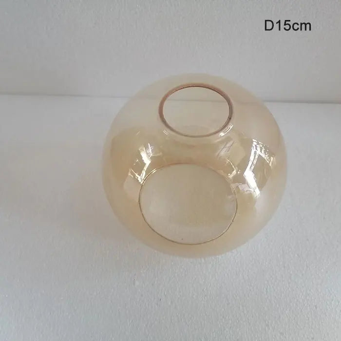 suspension boule verre moderne transparent ambre gris cognac diverse tailles