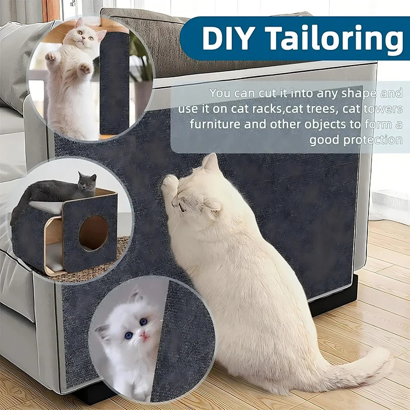 tapis grattage chats gris adhésif tissu texture moderne protection meubleintérieur