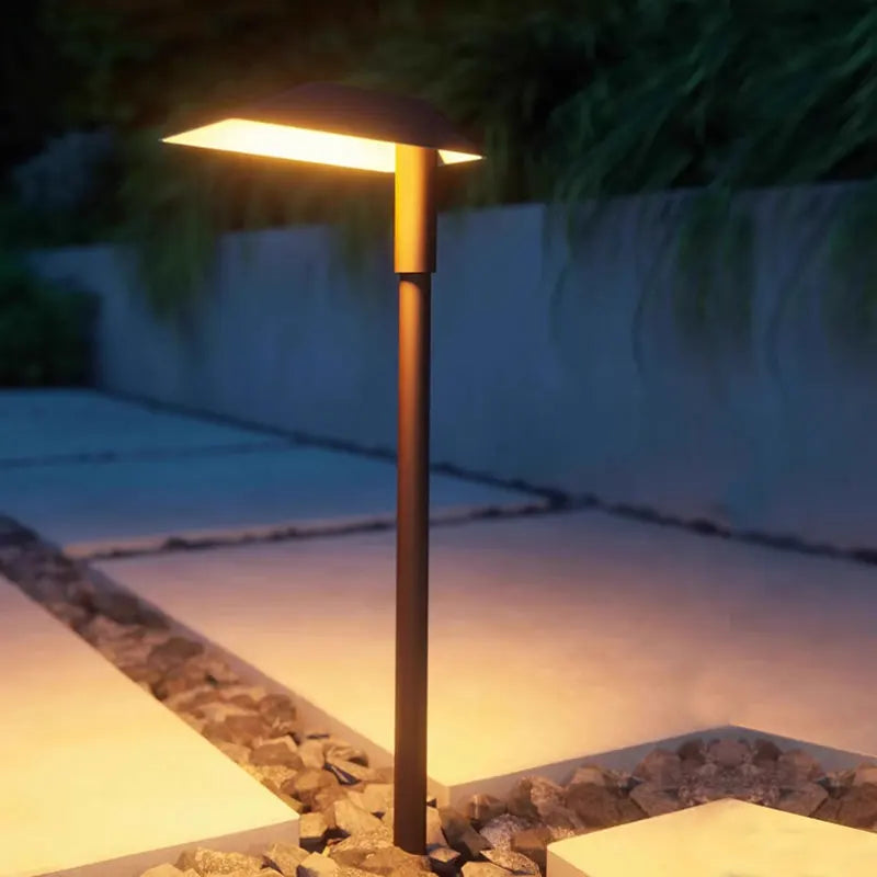 lampe solaire noire moderne ip65 base plate éclairage extérieur industriel led aluminium