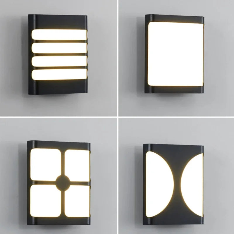 lampe murale led moderne noire rectangulaire ip65 extérieure jardin allée entrée