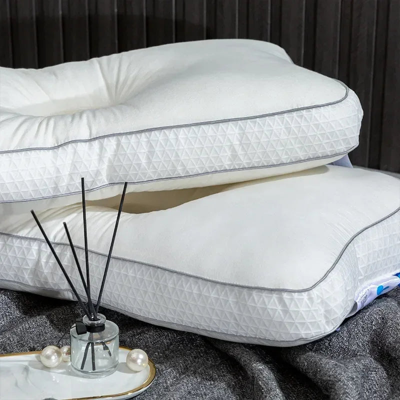 oreiller concave décoration literie coton polyester géométrique moderne blanc sommeil