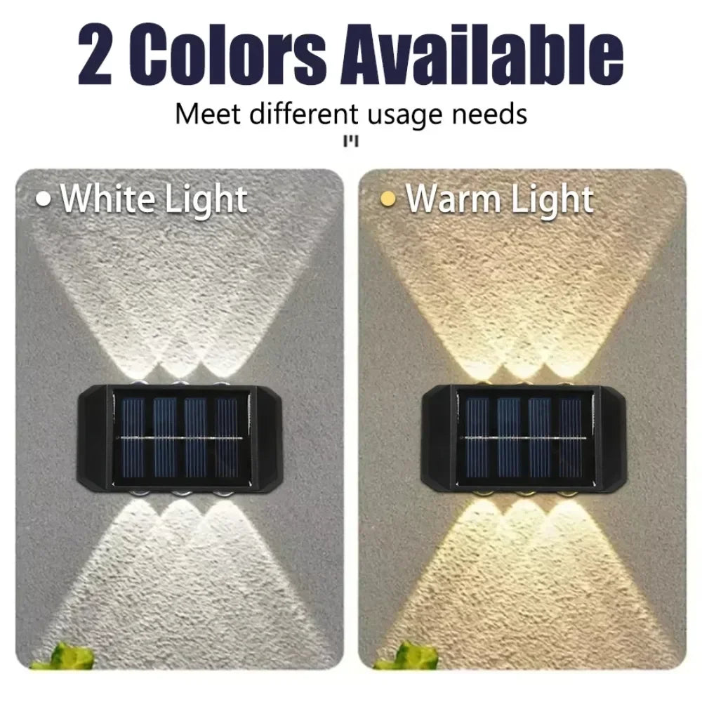 lampes murales solaires led noir blanc jaune chaud ip45 moderne minimalisteextérieur autonomes