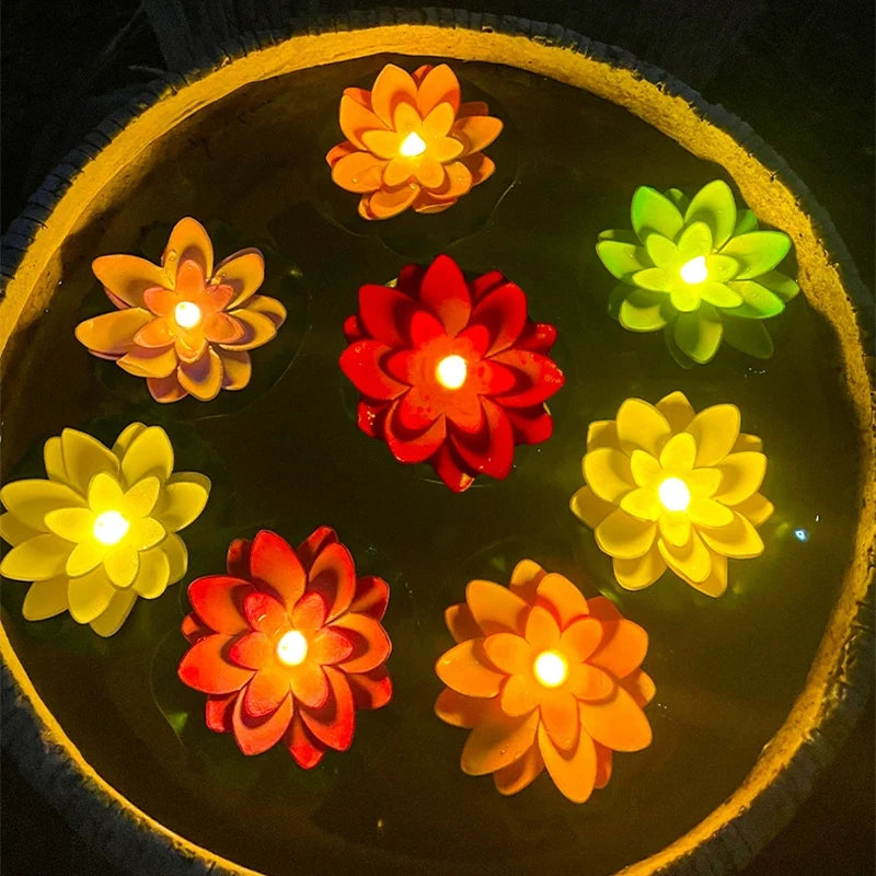 fleurs lotus flottantes artificielles multicolores décoration intérieure piscine réservoir anniversaire fête