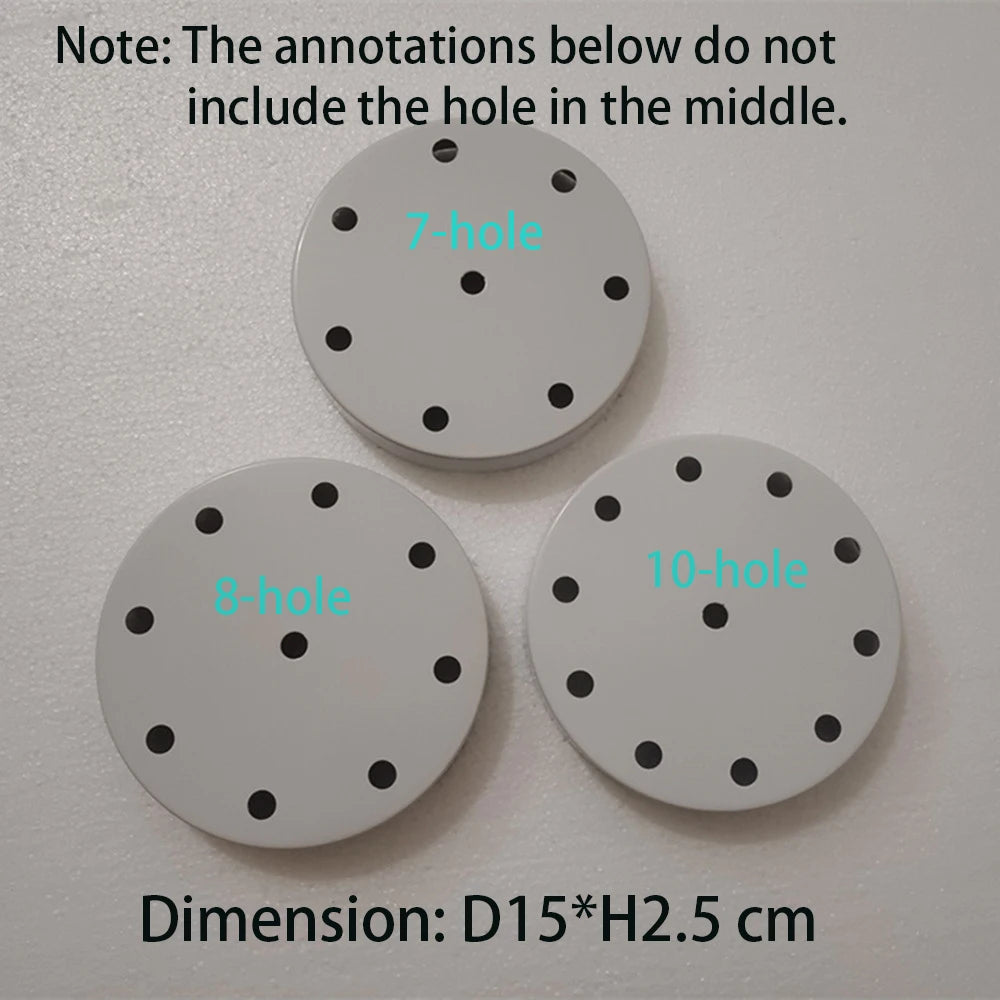 Bases Lampe Métal Plafond Ronds Noirs Blancs Multiples Plaques Montage Éclairage