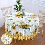 nappe table ronde fleur imprimée imperméable polyester classiqueextérieur maison fêtes blanc rose verte