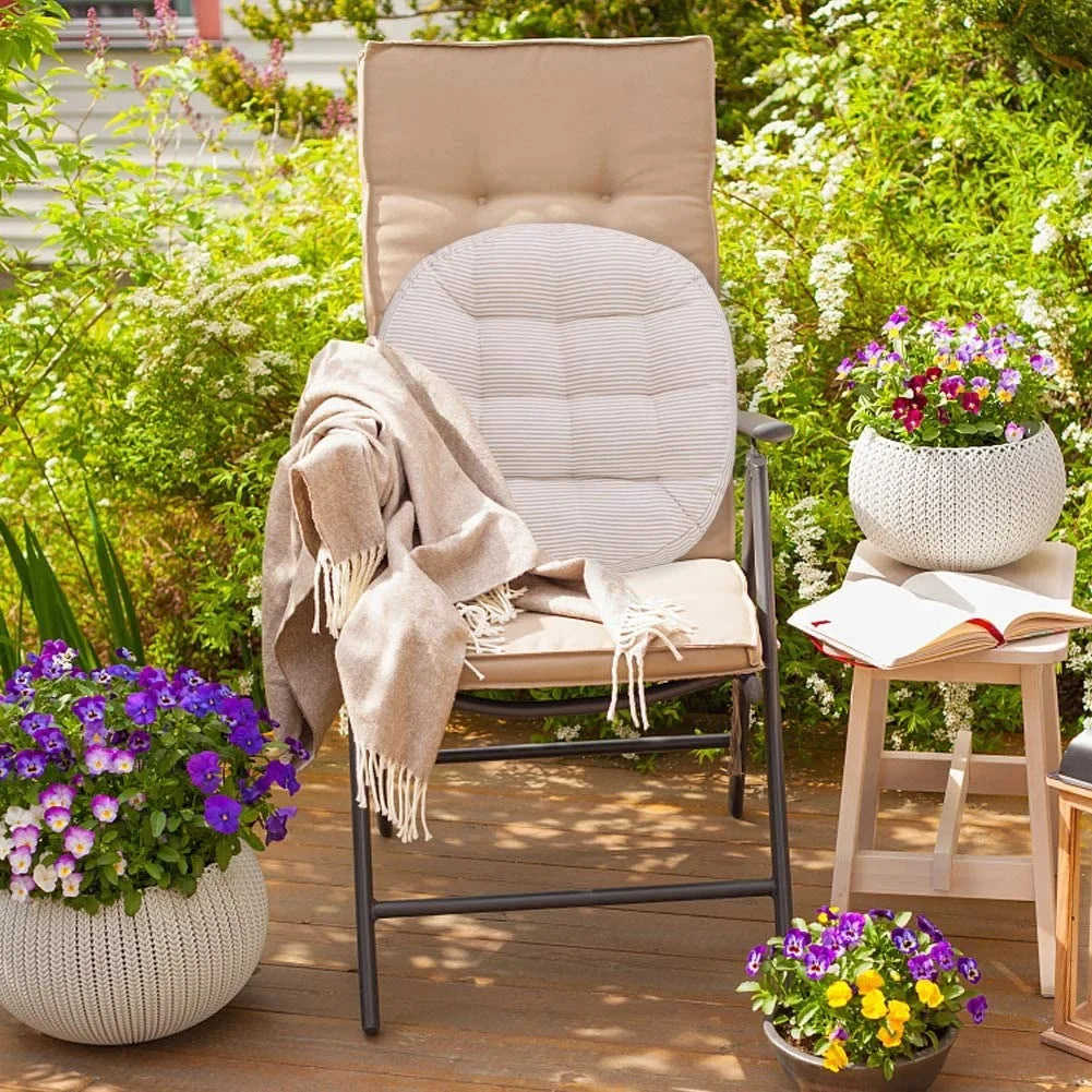 coussin chaise rayures beige blanc moderne mousse pe 100 polyester rond carré