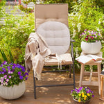 coussin chaise rayures beige blanc moderne mousse pe 100 polyester rond carré